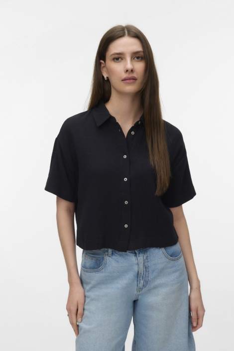 Vero Moda zwarte dames blouse | Model vooraanzicht