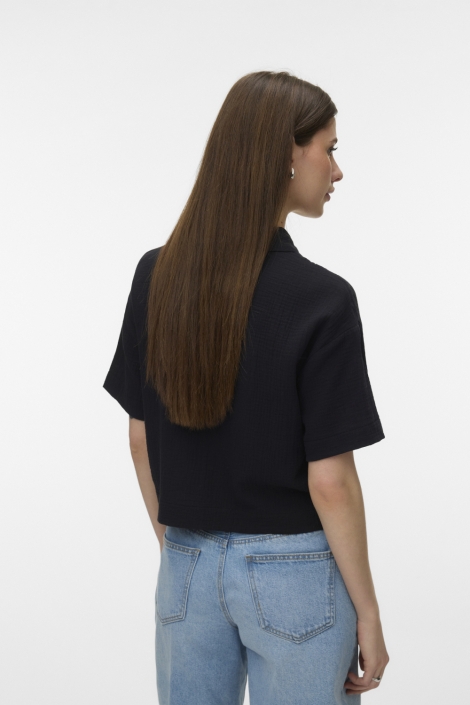 Vero Moda zwarte dames blouse | Model achteraanzicht