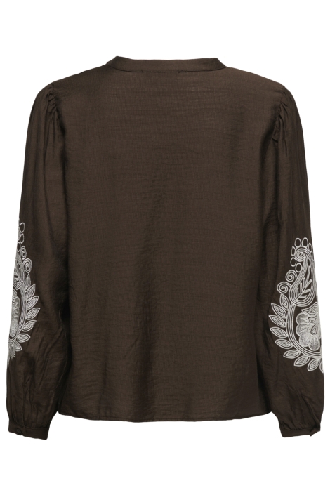 Only bruine dames blouse | Achteraanzicht