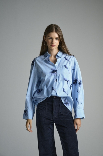 Only ONLNANO LIFE LS SHIRT WVN 15356751 BRIGHT WHITE/W BLUE