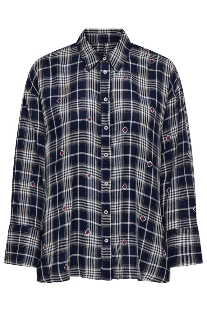 Only blauwe dames blouse | Vooraanzicht