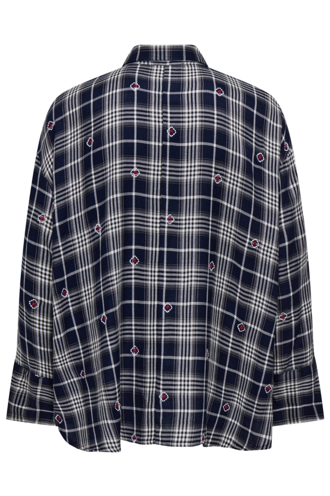 Only blauwe dames blouse | Achteraanzicht