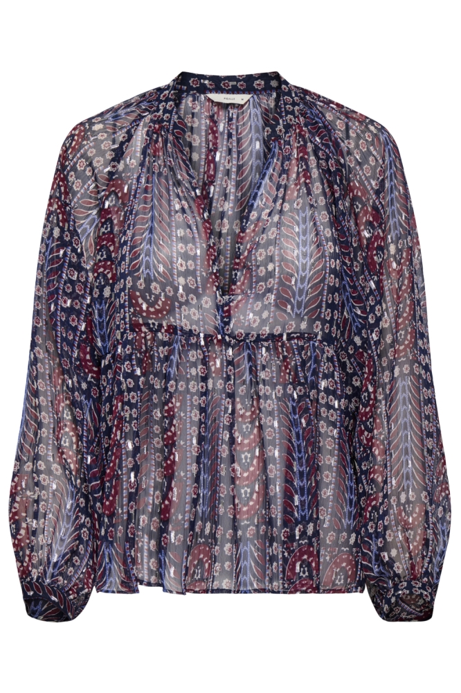 Only blauwe dames blouse | Vooraanzicht