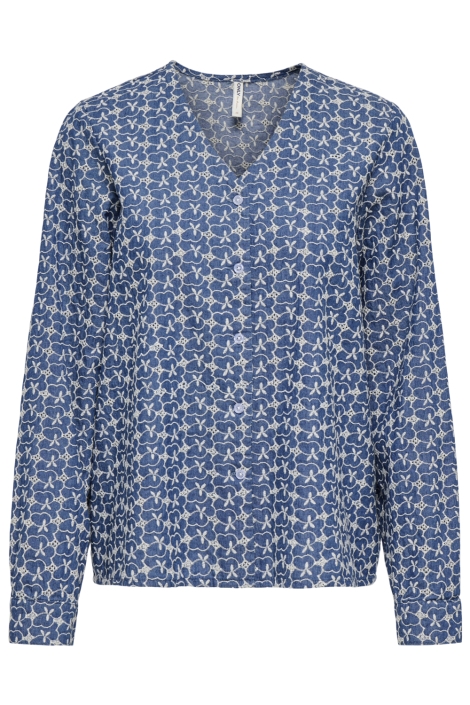 Only blauwe dames blouse | Vooraanzicht