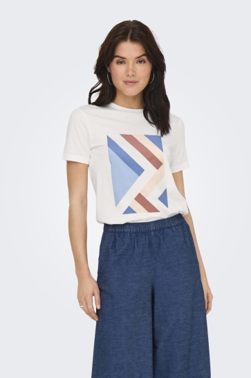 Jacqueline de Yong jdymichigan life s/s print top jrs Wit