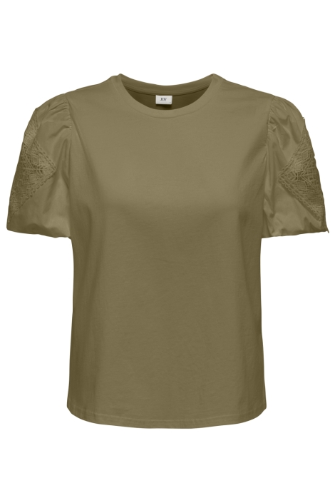 Jacqueline de Yong groene dames t-shirt | Vooraanzicht