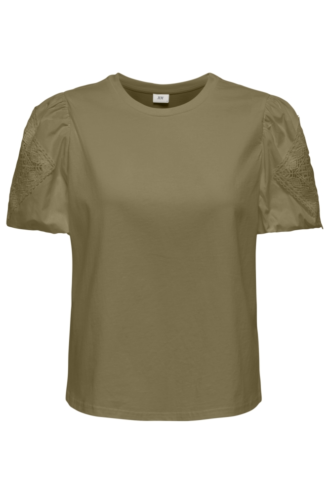 Jacqueline de Yong groene dames t-shirt | Vooraanzicht