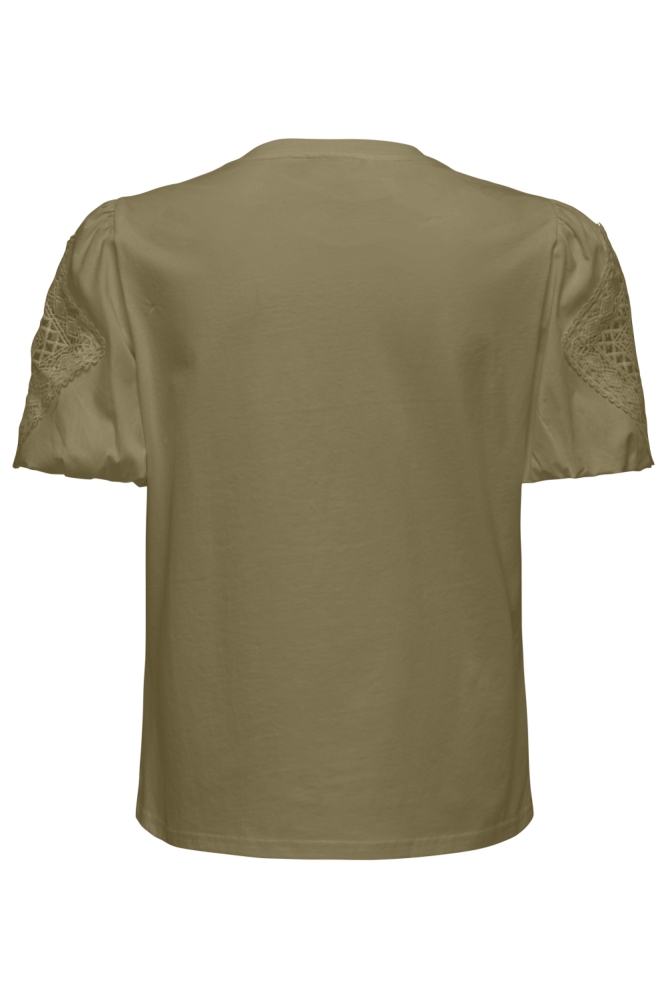 Jacqueline de Yong groene dames t-shirt | Achteraanzicht