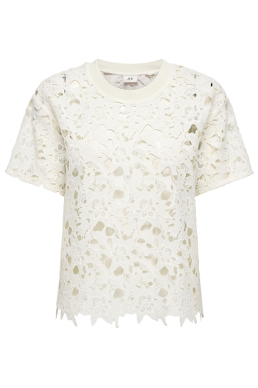 Jacqueline de Yong JDYVANYA SS LACE TOP JRS 15365975 Cloud Dancer