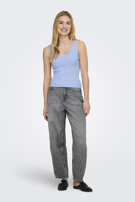 Jacqueline de Yong blauwe dames top | Model