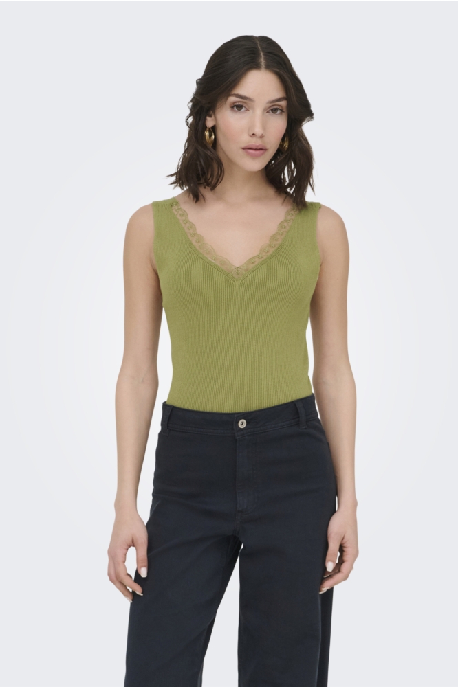 Jacqueline de Yong groene dames top | Model vooraanzicht