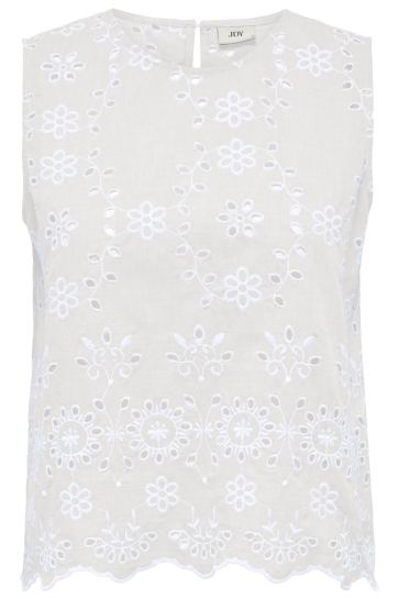 Jacqueline de Yong Top JDYMARINA S/L EMB. TOP WVN 15365968 Cloud Dancer/BRIGHT WHI