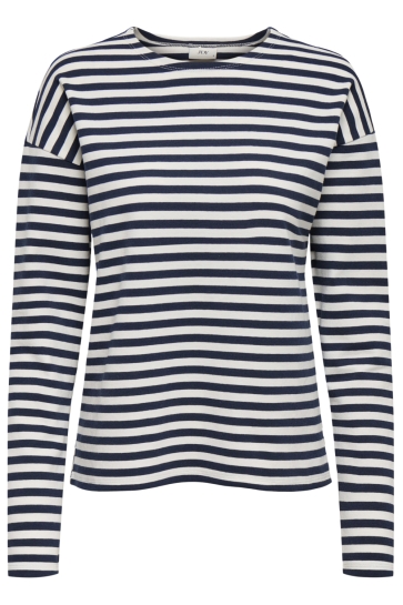 Jacqueline de Yong T-shirt JDYISA L/S TOP JRS DIA 15366322 Cloud Dancer/SKY CAPTAIN