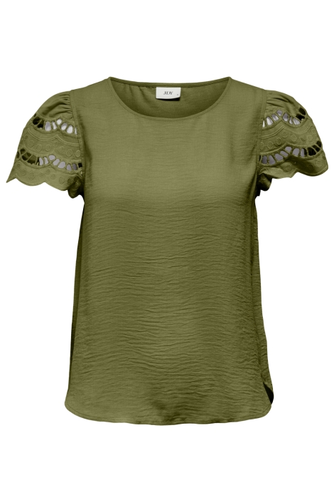 Jacqueline de Yong groene dames t-shirt | Vooraanzicht