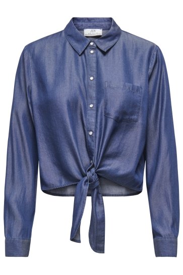 Jacqueline de Yong jdyjasper l/s knot shirt wvn Blauw