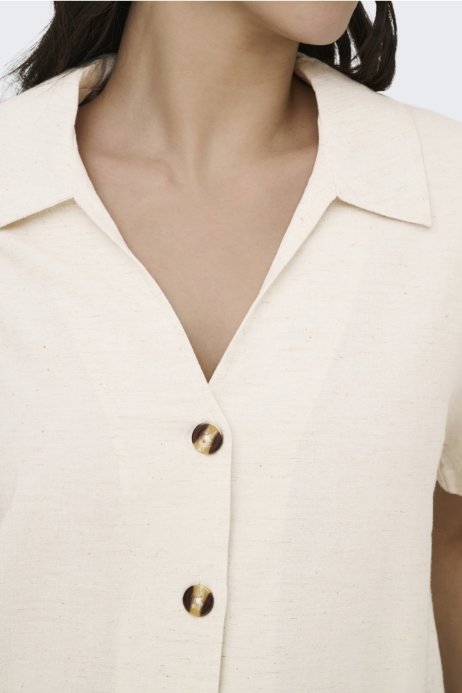 Jacqueline de Yong beige dames blouse | Close up