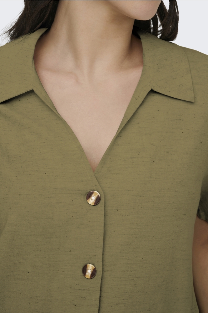 Jacqueline de Yong groene dames blouse | Close up