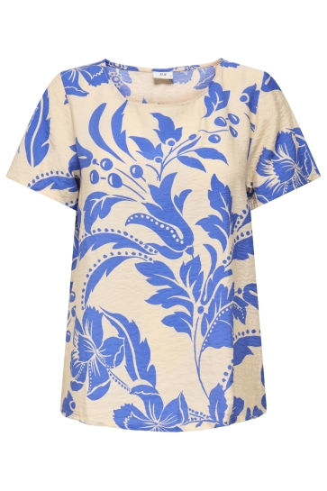 Jacqueline de Yong T-shirt JDYTROYA LIFE SS O NECK TOP WVN DI 15347687 Creme/35-01-26 D