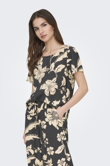 Jacqueline de Yong T-shirt JDYTROYA LIFE SS O NECK TOP WVN DI 15347687 Phantom/33-01-26 C