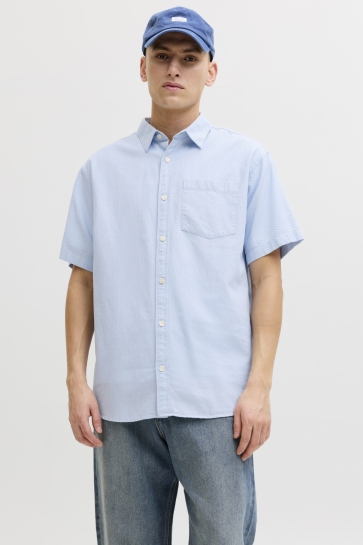 Jack & Jones jornantucket dobby shirt ss Blauw