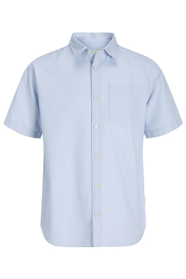 Jack & Jones JORNANTUCKET DOBBY SHIRT SS 12291439 CASHMERE BLUE