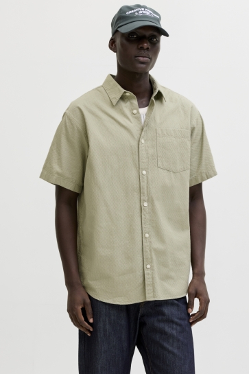 Jack & Jones jornantucket dobby shirt ss Groen