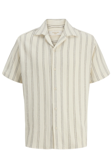 Jack & Jones jorcoba stripe resort shirt ss sn Beige