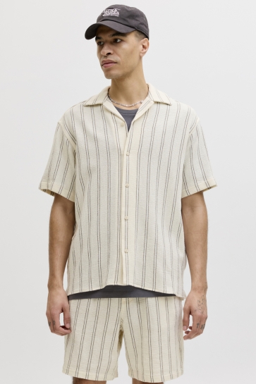 Jack & Jones Overhemd JORCOBA STRIPE RESORT SHIRT SS SN 12271060 ANTIQUE/STRIPES