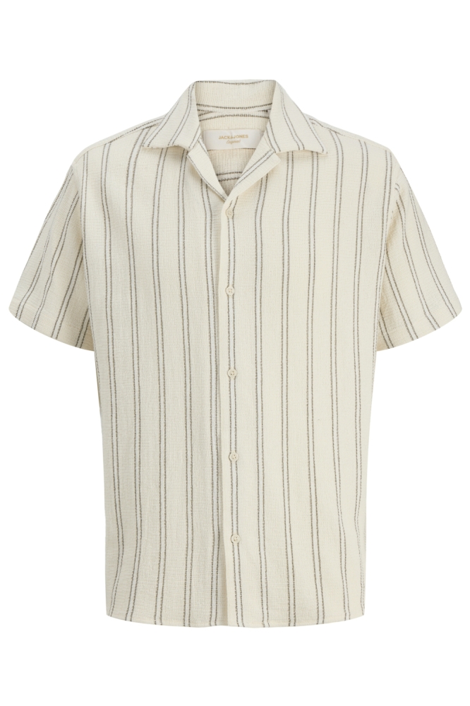 Jack & Jones beige heren overhemd | Vooraanzicht