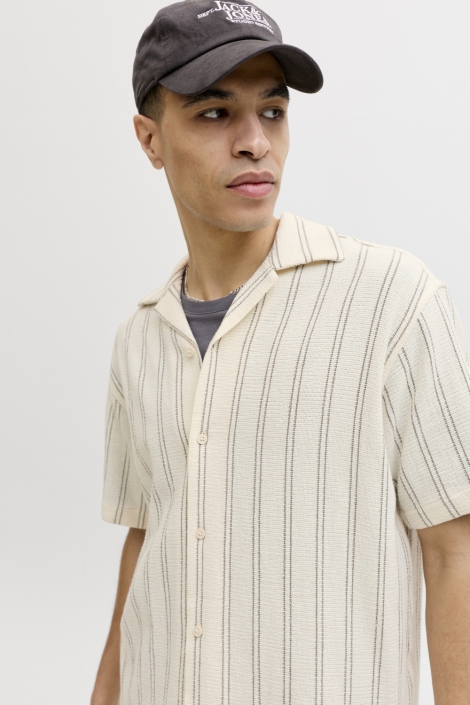 Jack & Jones beige heren overhemd | Close up