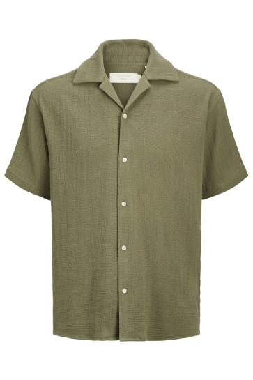 Jack & Jones Overhemd JORCOBA STRIPE RESORT SHIRT SS SN 12271060 DUSTY GREEN