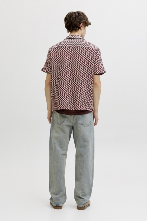 Jack & Jones bordeaux heren overhemd | Model