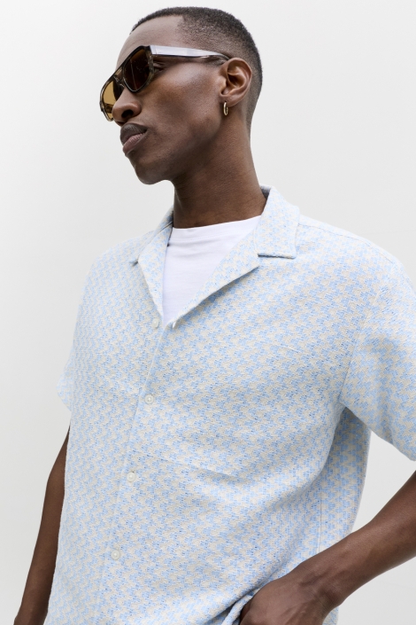 Jack & Jones blauwe heren overhemd | Close up