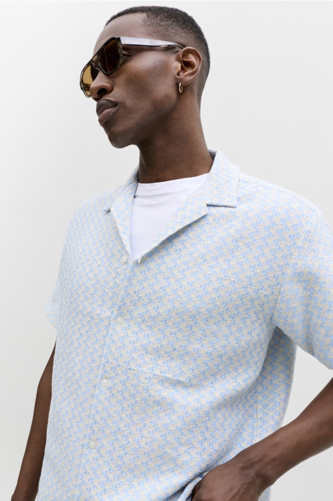 Jack & Jones blauwe heren overhemd | Close up