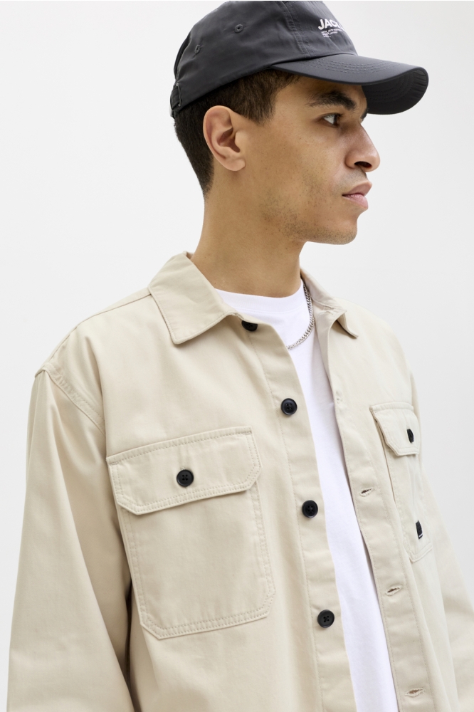 Jack & Jones beige heren overhemd | Unique Selling Point