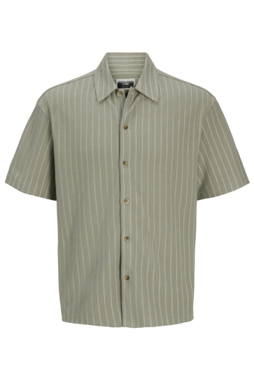 Jack & Jones Overhemd JCOFUSION TEXTURE SHIRT SS 12290212 LIMESTONE/STRIPES