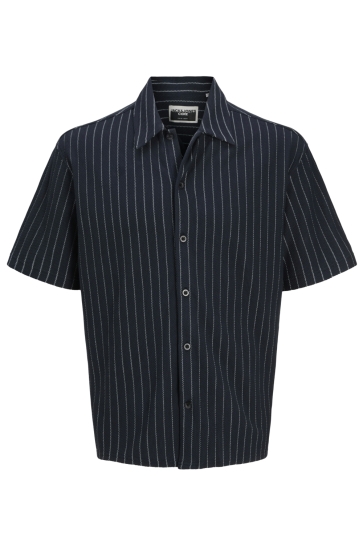 Jack & Jones Overhemd JCOFUSION TEXTURE SHIRT SS 12290212 OUTER SPACE/STRIPES