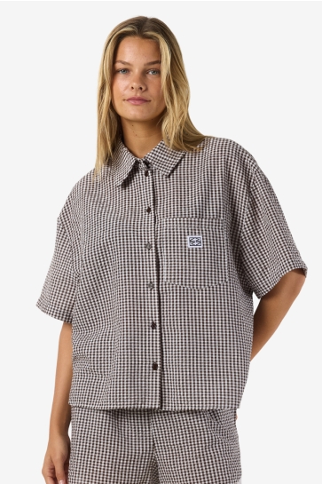 Noisy may Blouse NMELIZA 2/4 SLEEVES SHIRT WVN FWD 27037024 BROWN/CLOUD DANC