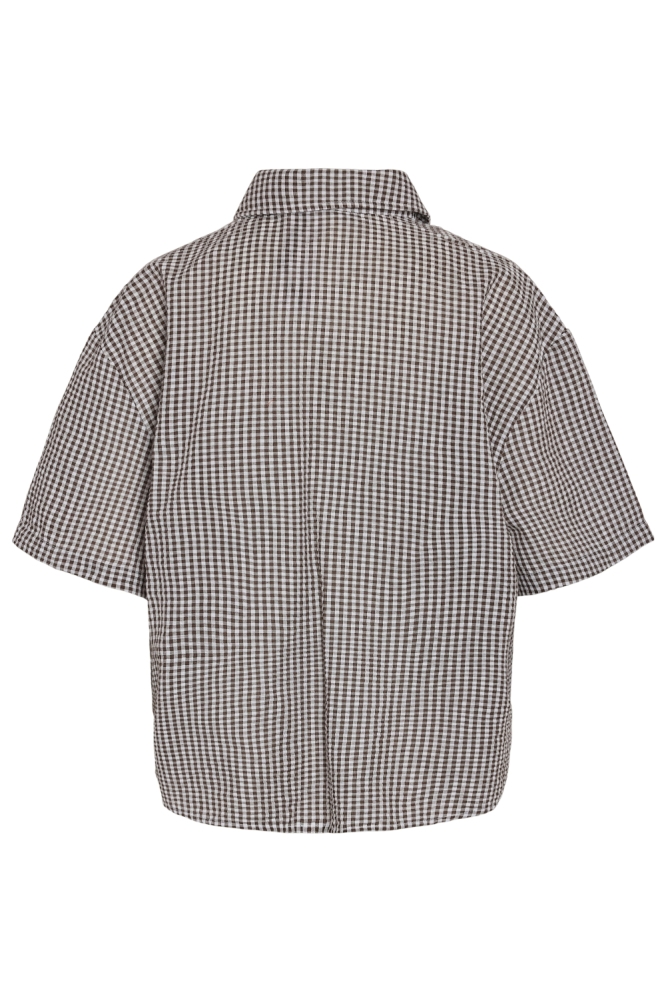 Noisy may bruine dames blouse | Achteraanzicht