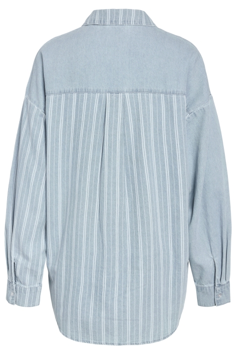 Noisy may blauwe dames blouse | Achteraanzicht