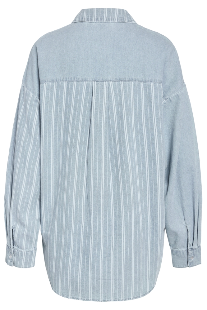 Noisy may blauwe dames blouse | Achteraanzicht