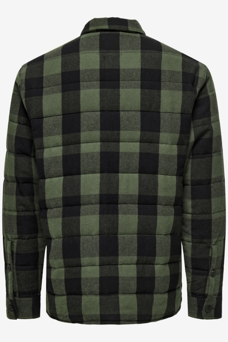 Only & Sons groene heren overhemd | Achteraanzicht