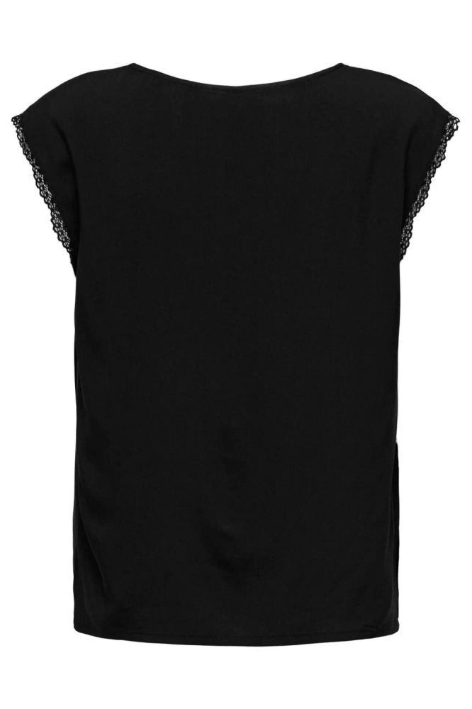 Only zwarte dames t-shirt | Achteraanzicht