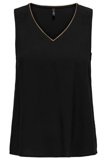 Only onlselina s/s v-neck top otl wvn Zwart