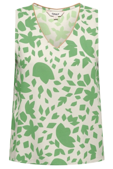 Only onlselina s/s v-neck top otl wvn Beige