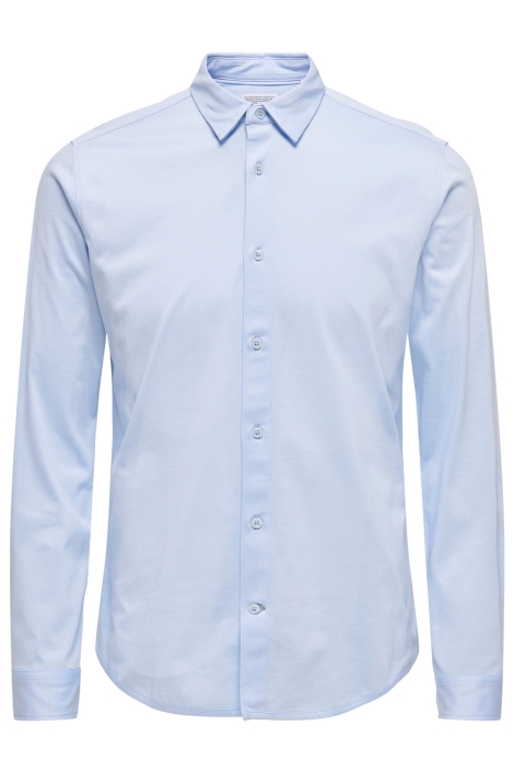 Only & Sons blauwe heren overhemd | Vooraanzicht