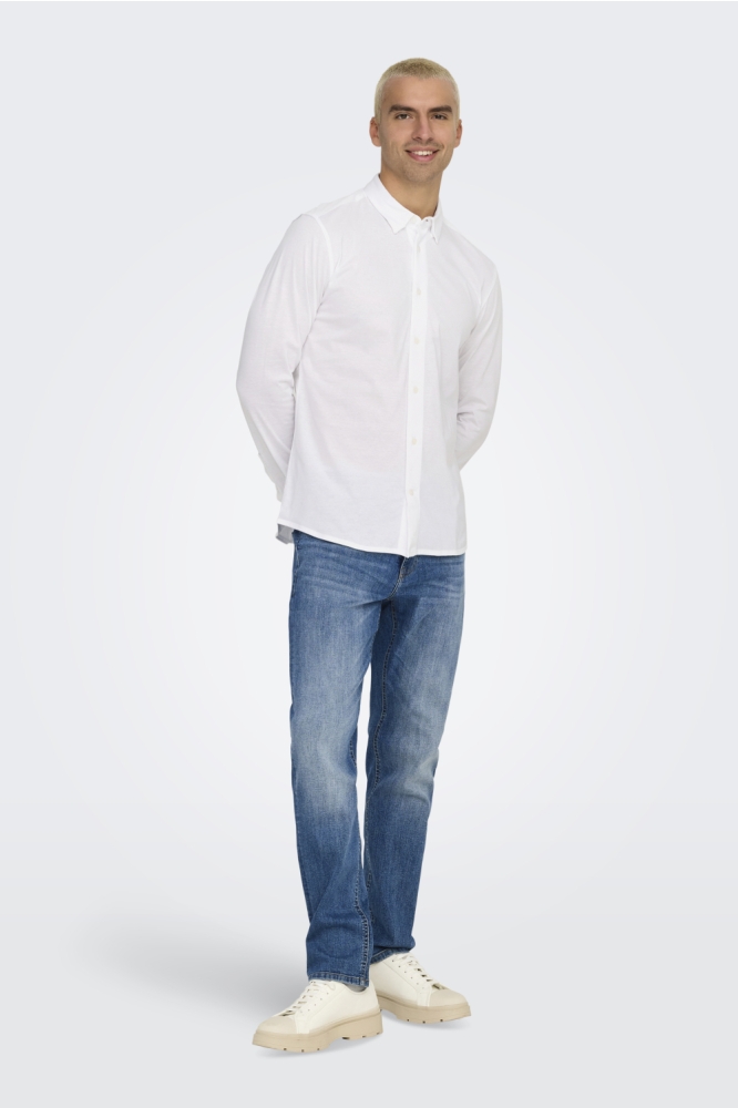 Only & Sons witte heren overhemd | Model