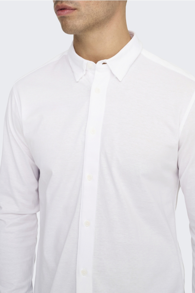 Only & Sons witte heren overhemd | Close up