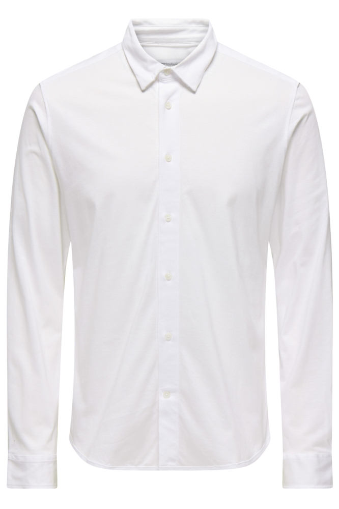 Only & Sons witte heren overhemd | Vooraanzicht
