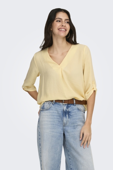 Jacqueline de Yong JDYDIVYA LIFE 3/4 TOP WVN NOOS 15226911 PASTEL YELLOW